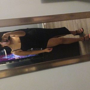 high slit midi dress